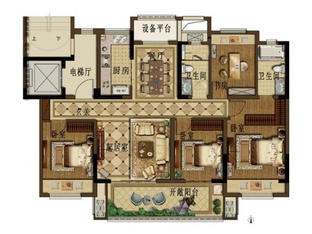 清水湾5楼132平毛坯边套洋房，四室两厅两卫，送储藏室和地下停车位，售价97万